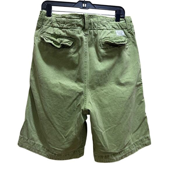 Abercrombie & Fitch Green Garment-Dyed Belted Shorts Size 34 Casual Vintage-Wash - Picture 2 of 9